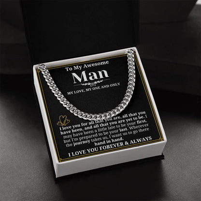 To My Man Necklace - Cuban Chain Necklace for Boyfriend, Husband, or Fiancé | Perfect Gift for Him | Christmas & Valentine's Day Gift for Boyfriend, Husband, or Fiancé 2