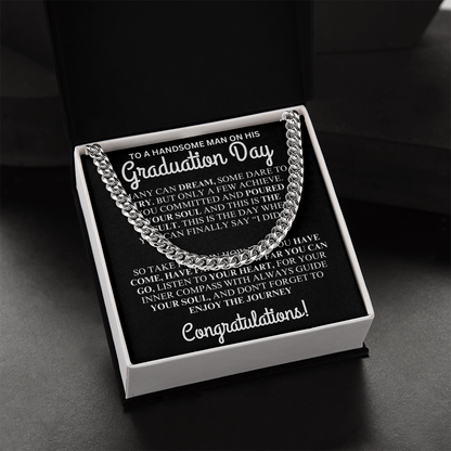 to a handsome man on your graduation day chain necklace
