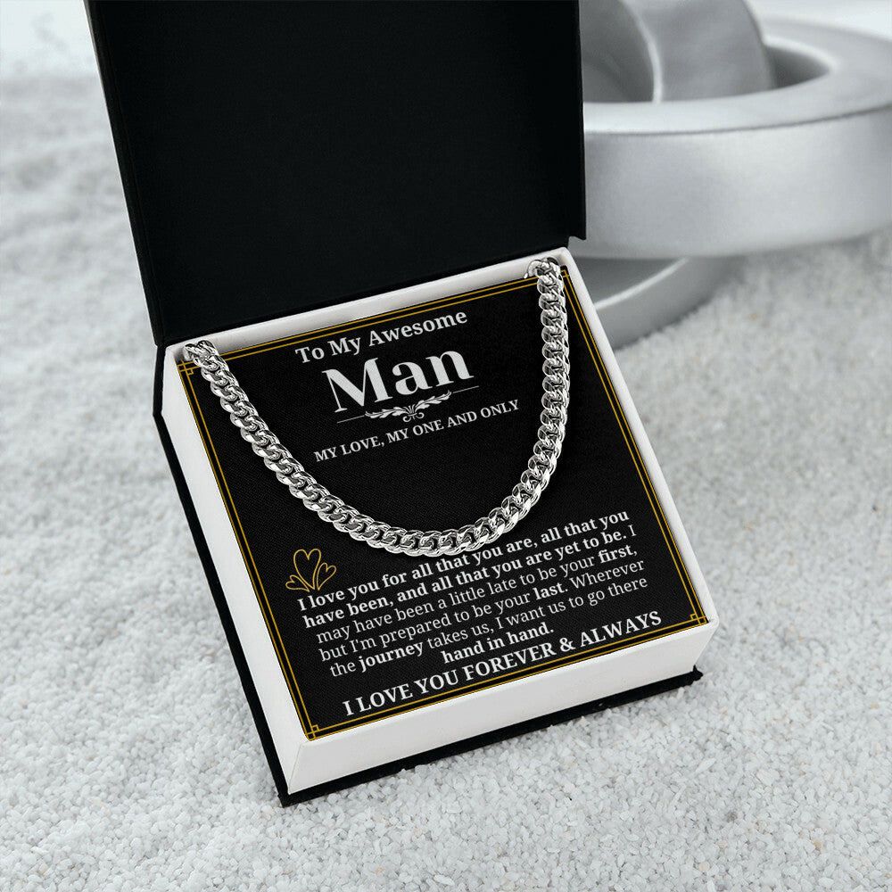 To My Man Necklace - Cuban Chain Necklace for Boyfriend, Husband, or Fiancé | Perfect Gift for Him | Christmas & Valentine's Day Gift for Boyfriend, Husband, or Fiancé 2