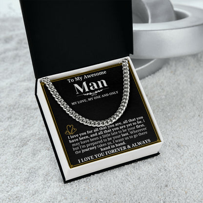 To My Man Necklace - Cuban Chain Necklace for Boyfriend, Husband, or Fiancé | Perfect Gift for Him | Christmas & Valentine's Day Gift for Boyfriend, Husband, or Fiancé 2