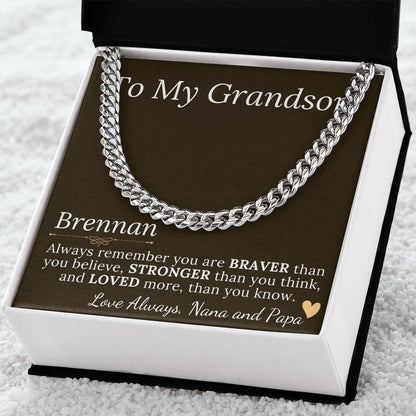 Grandson Gift Chain Jewelry, Necklace for Grandson, Keepsake Gifts for Grandsons, Personalized Gifts for Grandson Christmas Gift #0906 brennan