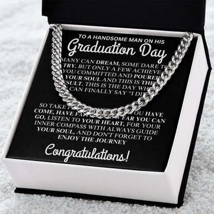 to a handsome man on your graduation day chain necklace