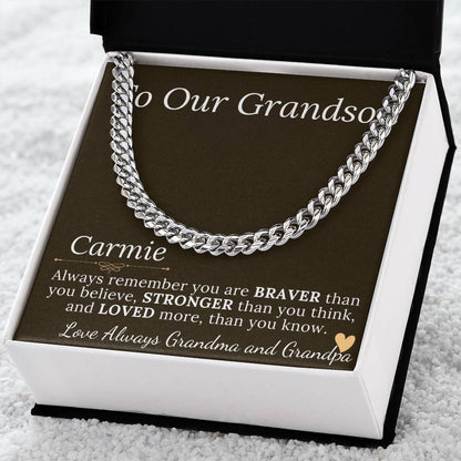 Grandson Gift Chain Jewelry, Necklace for Grandson, Keepsake Gifts for Grandsons, Personalized Gifts for Grandson Christmas Gift #0906 Carmie