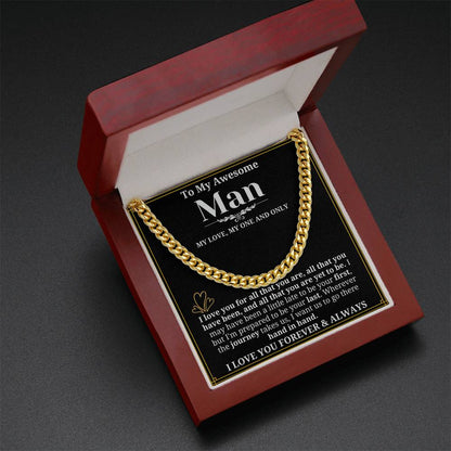 To My Man Necklace - Cuban Chain Necklace for Boyfriend, Husband, or Fiancé | Perfect Gift for Him | Christmas & Valentine's Day Gift for Boyfriend, Husband, or Fiancé 2
