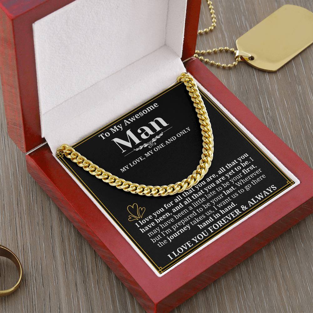 To My Man Necklace - Cuban Chain Necklace for Boyfriend, Husband, or Fiancé | Perfect Gift for Him | Christmas & Valentine's Day Gift for Boyfriend, Husband, or Fiancé 2