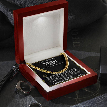 To My Man Necklace - Cuban Chain Necklace for Boyfriend, Husband, or Fiancé | Perfect Gift for Him | Christmas & Valentine's Day Gift for Boyfriend, Husband, or Fiancé 2