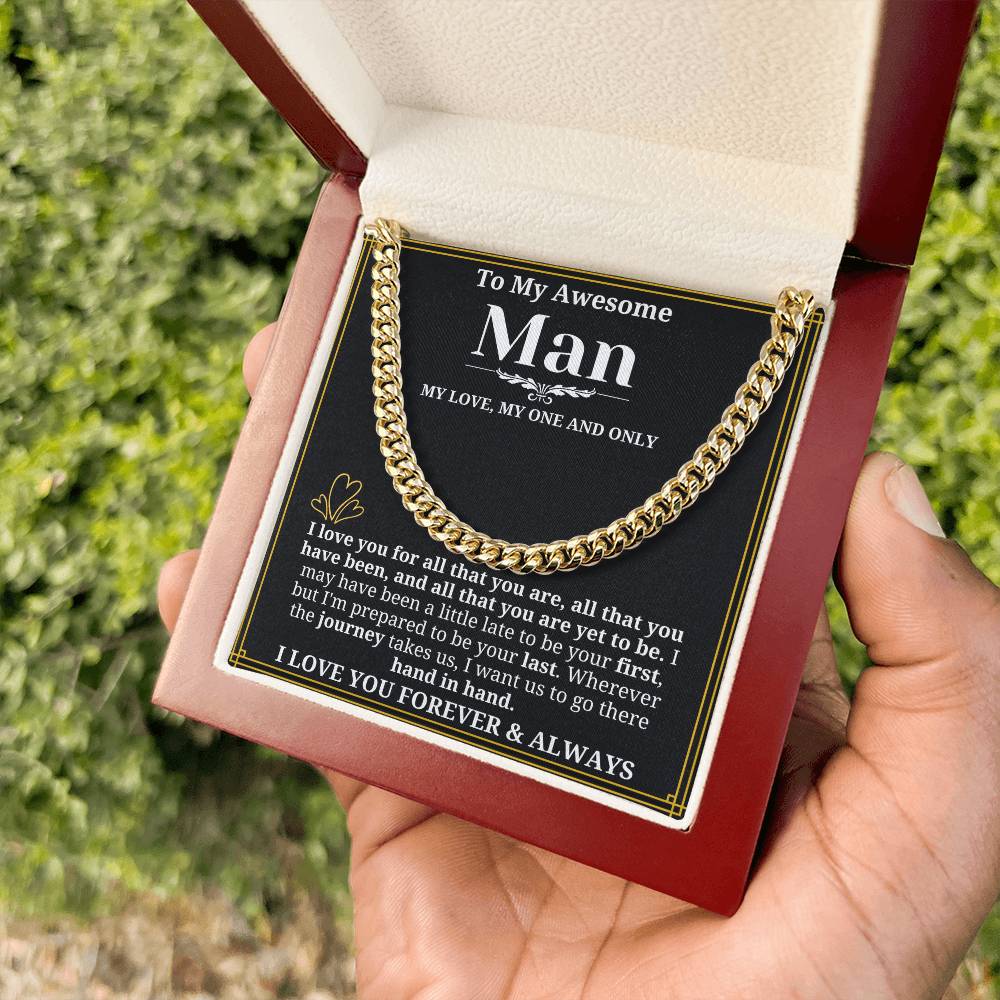 To My Man Necklace - Cuban Chain Necklace for Boyfriend, Husband, or Fiancé | Perfect Gift for Him | Christmas & Valentine's Day Gift for Boyfriend, Husband, or Fiancé 2