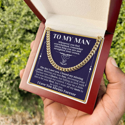 To My Man Necklace - Cuban Chain Necklace for Boyfriend, Husband, or Fiancé | Perfect Gift for Him | Christmas & Valentine's Day Gift for Boyfriend, Husband, or Fiancé 3