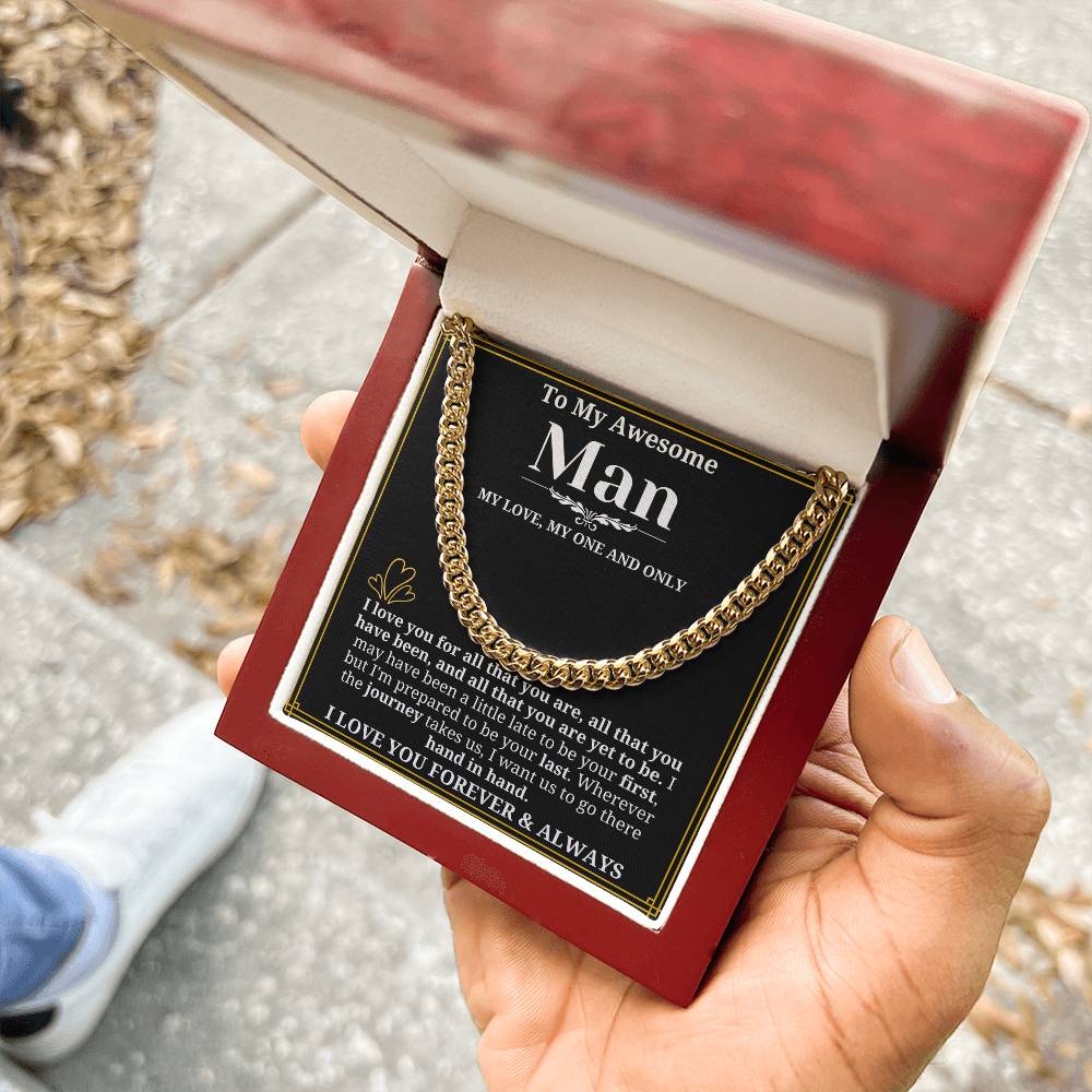 To My Man Necklace - Cuban Chain Necklace for Boyfriend, Husband, or Fiancé | Perfect Gift for Him | Christmas & Valentine's Day Gift for Boyfriend, Husband, or Fiancé 2
