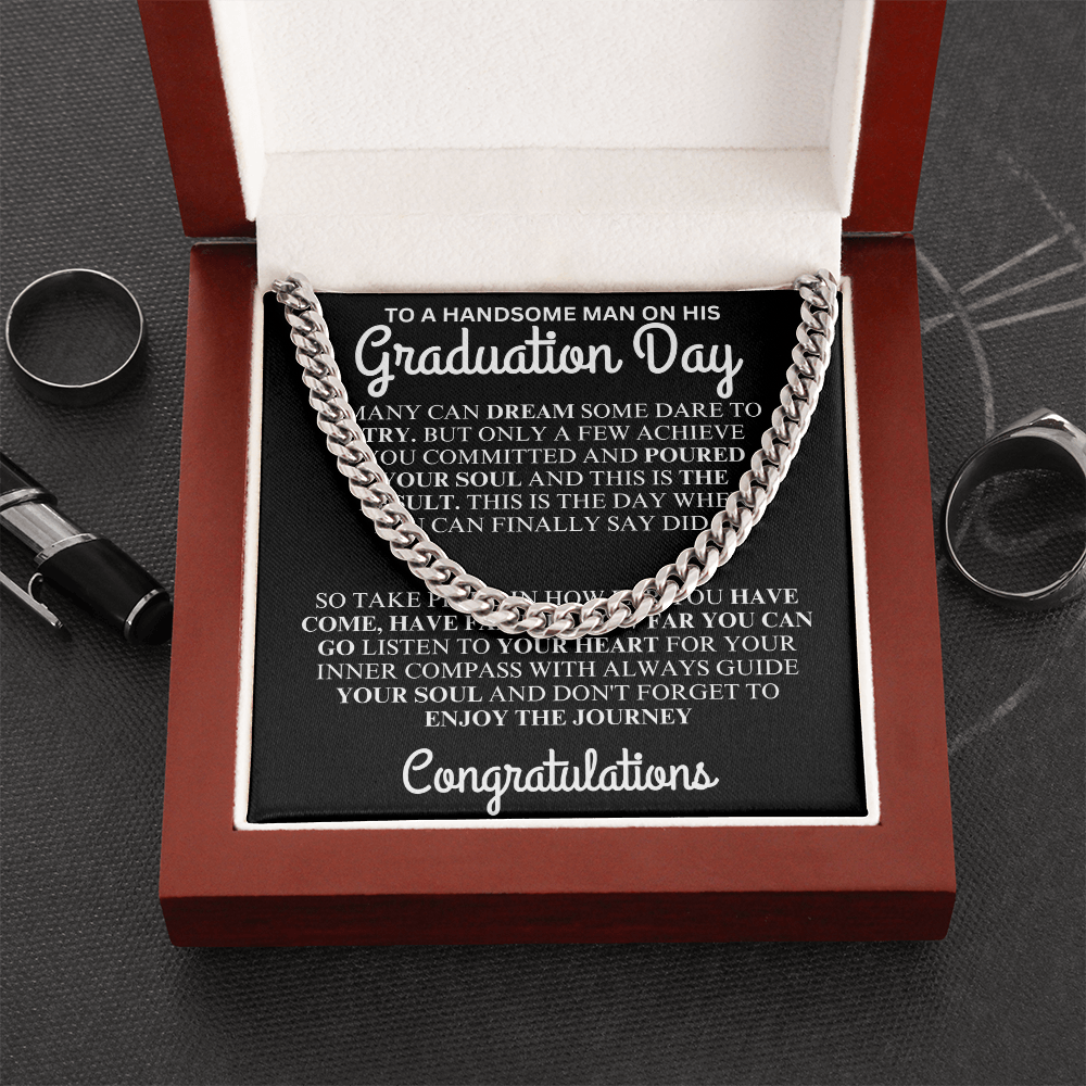 to a handsome man on your graduation day chain necklace