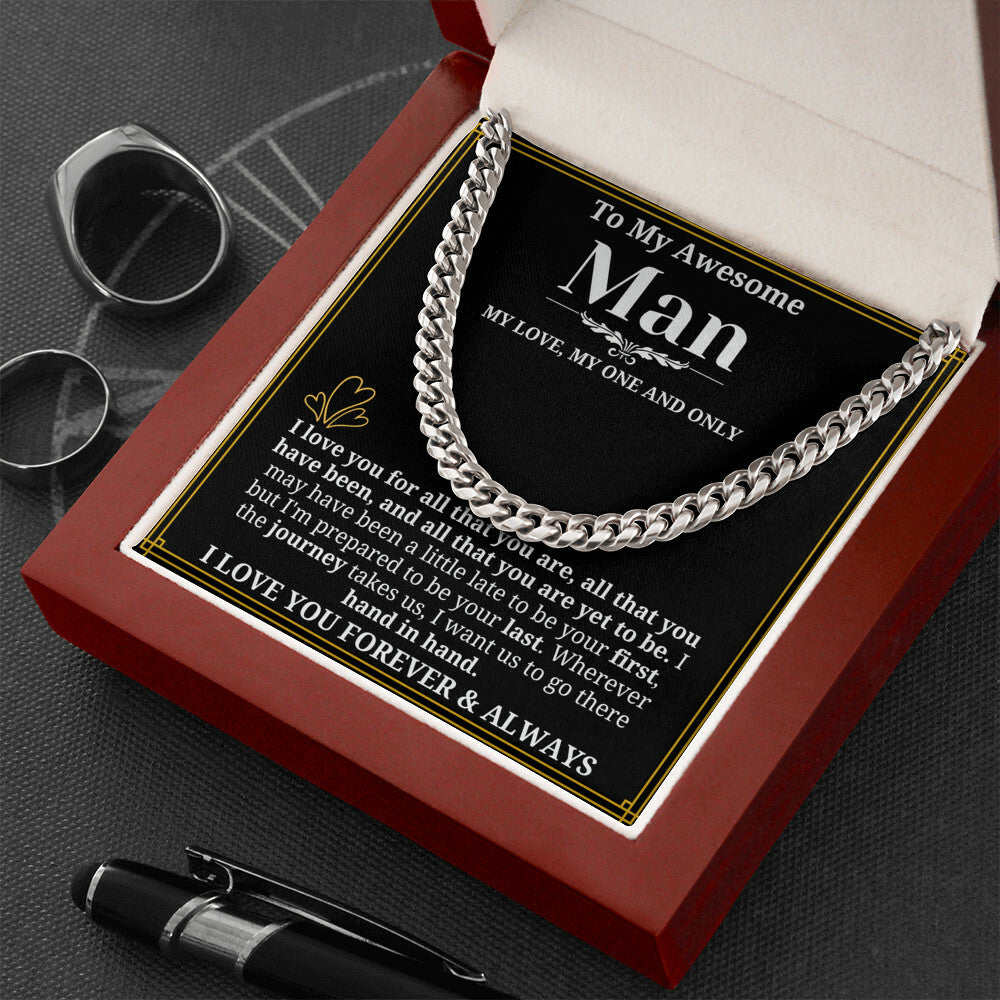 To My Man Necklace - Cuban Chain Necklace for Boyfriend, Husband, or Fiancé | Perfect Gift for Him | Christmas & Valentine's Day Gift for Boyfriend, Husband, or Fiancé 2