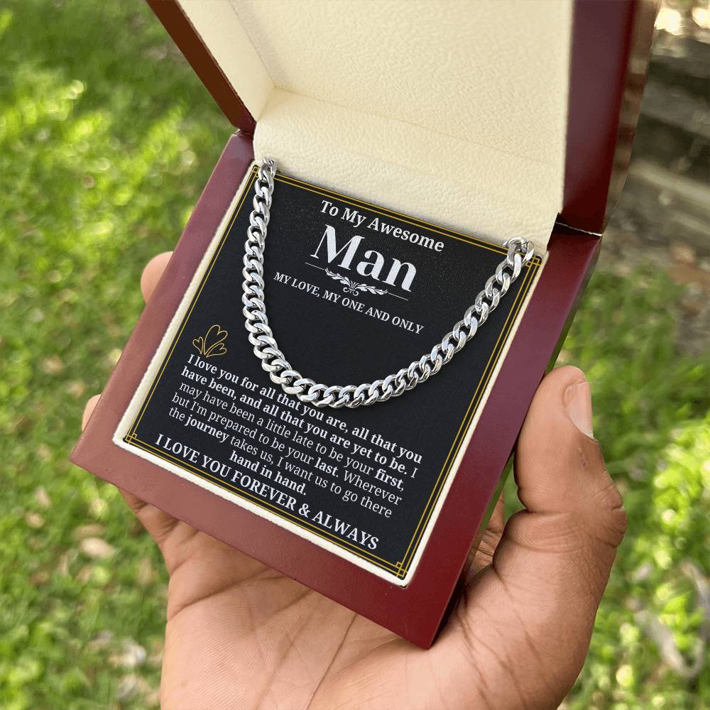 To My Man Necklace - Cuban Chain Necklace for Boyfriend, Husband, or Fiancé | Perfect Gift for Him | Christmas & Valentine's Day Gift for Boyfriend, Husband, or Fiancé 2