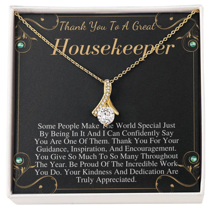 Housekeeper Gift, Housekeeper Necklace, Housekeeper Jewelry, Housekeeper Thank You,Housekeeper Appreciation, Housekeeper Christmas Gift w/o name