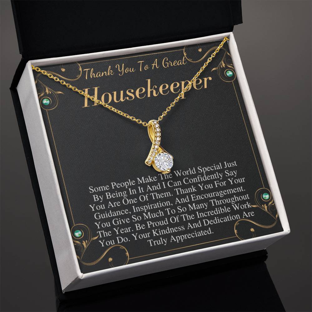 Housekeeper Gift, Housekeeper Necklace, Housekeeper Jewelry, Housekeeper Thank You,Housekeeper Appreciation, Housekeeper Christmas Gift w/o name