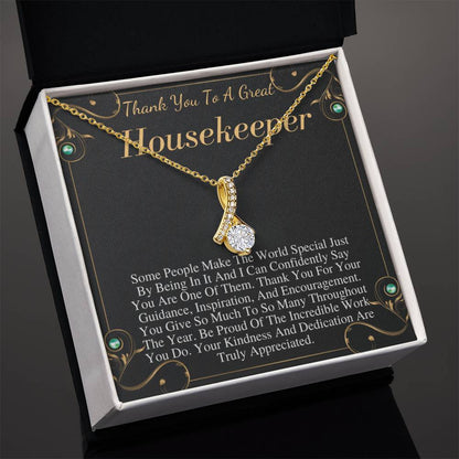 Housekeeper Gift, Housekeeper Necklace, Housekeeper Jewelry, Housekeeper Thank You,Housekeeper Appreciation, Housekeeper Christmas Gift w/o name