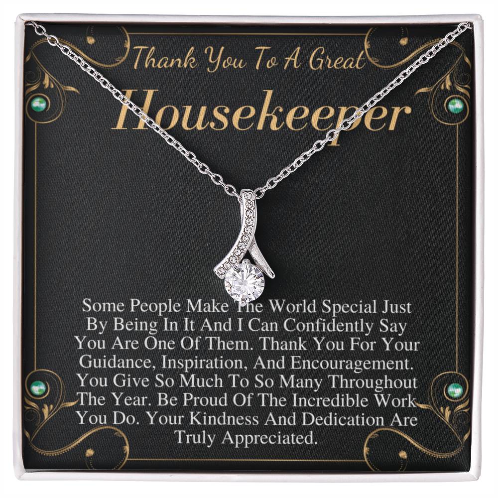 Housekeeper Gift, Housekeeper Necklace, Housekeeper Jewelry, Housekeeper Thank You,Housekeeper Appreciation, Housekeeper Christmas Gift w/o name