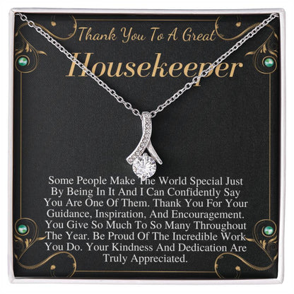 Housekeeper Gift, Housekeeper Necklace, Housekeeper Jewelry, Housekeeper Thank You,Housekeeper Appreciation, Housekeeper Christmas Gift w/o name