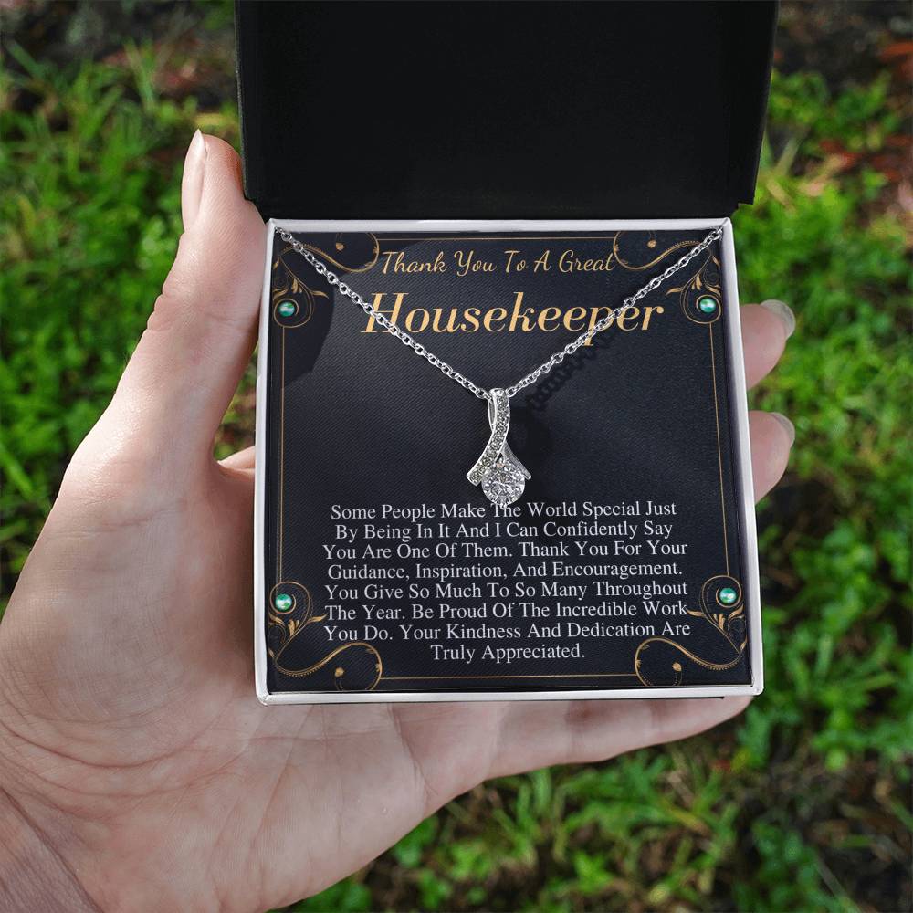 Housekeeper Gift, Housekeeper Necklace, Housekeeper Jewelry, Housekeeper Thank You,Housekeeper Appreciation, Housekeeper Christmas Gift w/o name