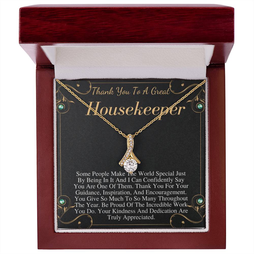 Housekeeper Gift, Housekeeper Necklace, Housekeeper Jewelry, Housekeeper Thank You,Housekeeper Appreciation, Housekeeper Christmas Gift w/o name