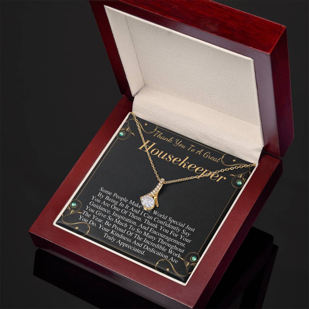 Housekeeper Gift, Housekeeper Necklace, Housekeeper Jewelry, Housekeeper Thank You,Housekeeper Appreciation, Housekeeper Christmas Gift w/o name