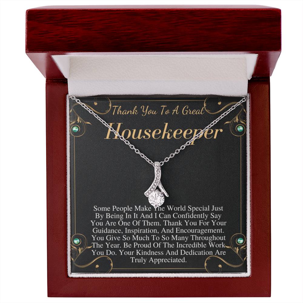 Housekeeper Gift, Housekeeper Necklace, Housekeeper Jewelry, Housekeeper Thank You,Housekeeper Appreciation, Housekeeper Christmas Gift w/o name