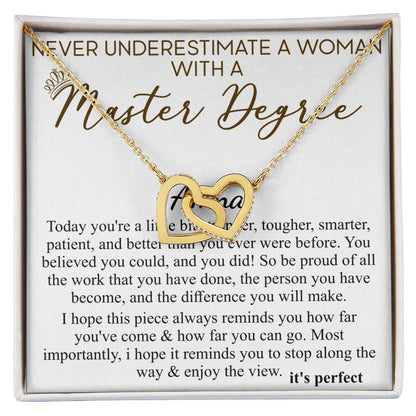Masters Graduation Gift, Grad Gift for Her, Masters Degree Graduation, Graduation Gift Masters, Master Degree Necklace, MS MA Degree Gift Amna