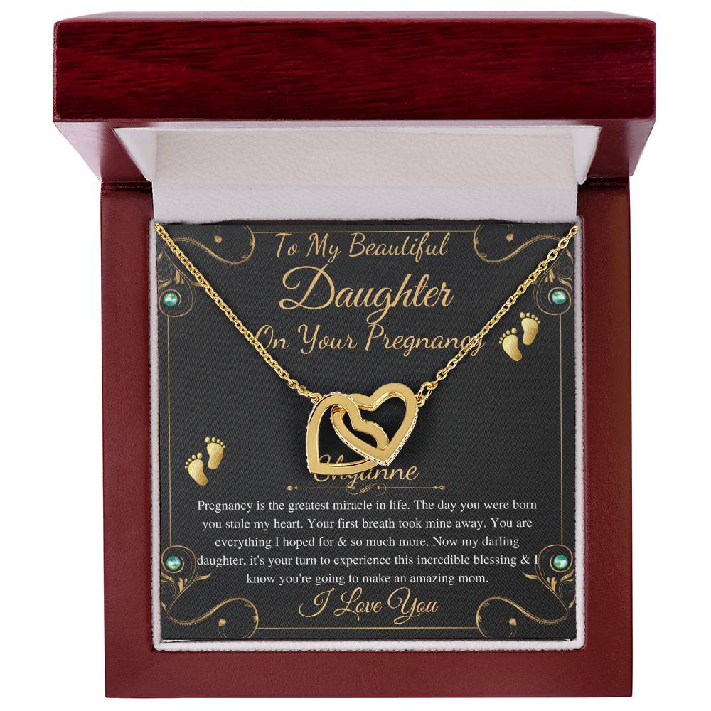 Pregnant Daughter Gift From Mother,First Time Mom Gift For Daughter,Congratulations Pregnancy Gift,New Mom Necklace,Interlocking Heart #0211 Shyanne
