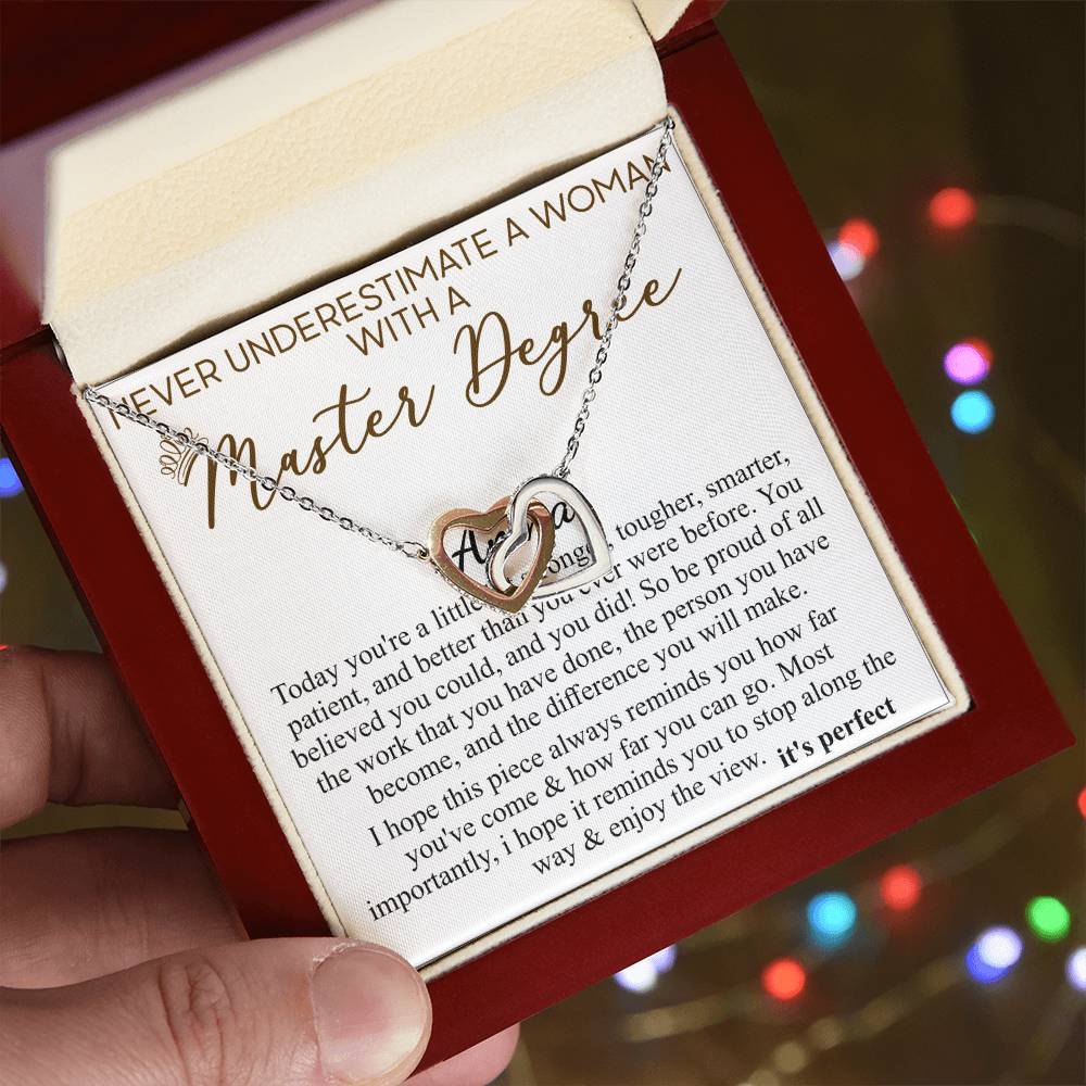 Masters Graduation Gift, Grad Gift for Her, Masters Degree Graduation, Graduation Gift Masters, Master Degree Necklace, MS MA Degree Gift Amna