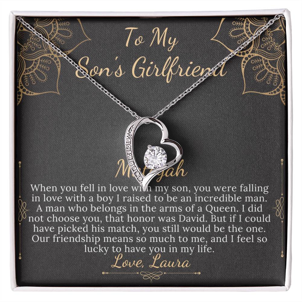 To My Son's Girlfriend Necklace, Son's Girlfriend Christmas Gift, Sons Girlfriend Gift, Gift For Son's Girlfriend, Birthday Gift #0530 Laura