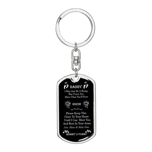 Personalized Dog Tag Keychain, Pregnancy Reveal,Daddy Gift From Unborn Baby, New Dad Gift From Wife, Baby Bump Gift, New Dad Gift Idea #0011