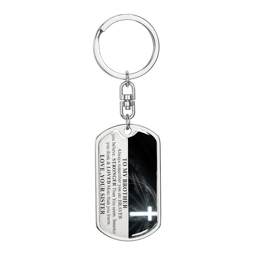 Personalized Brother Keychain, Christmas Gifts For Brother, Brother Gift From Sister, Brother Birthday Gift, Sister to Little Brother #0940