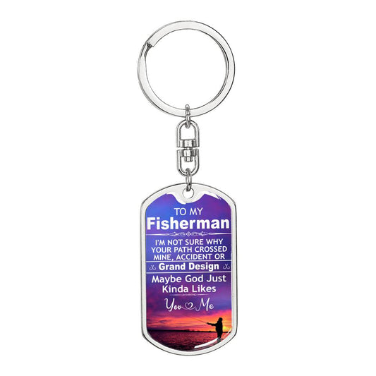 Fishing Gift For Boyfriend Keychain Husband Gift • Guy Gift Fisherman Keychain Fish Hook Charm • Anniversary Gift For Fishing Husband #0836