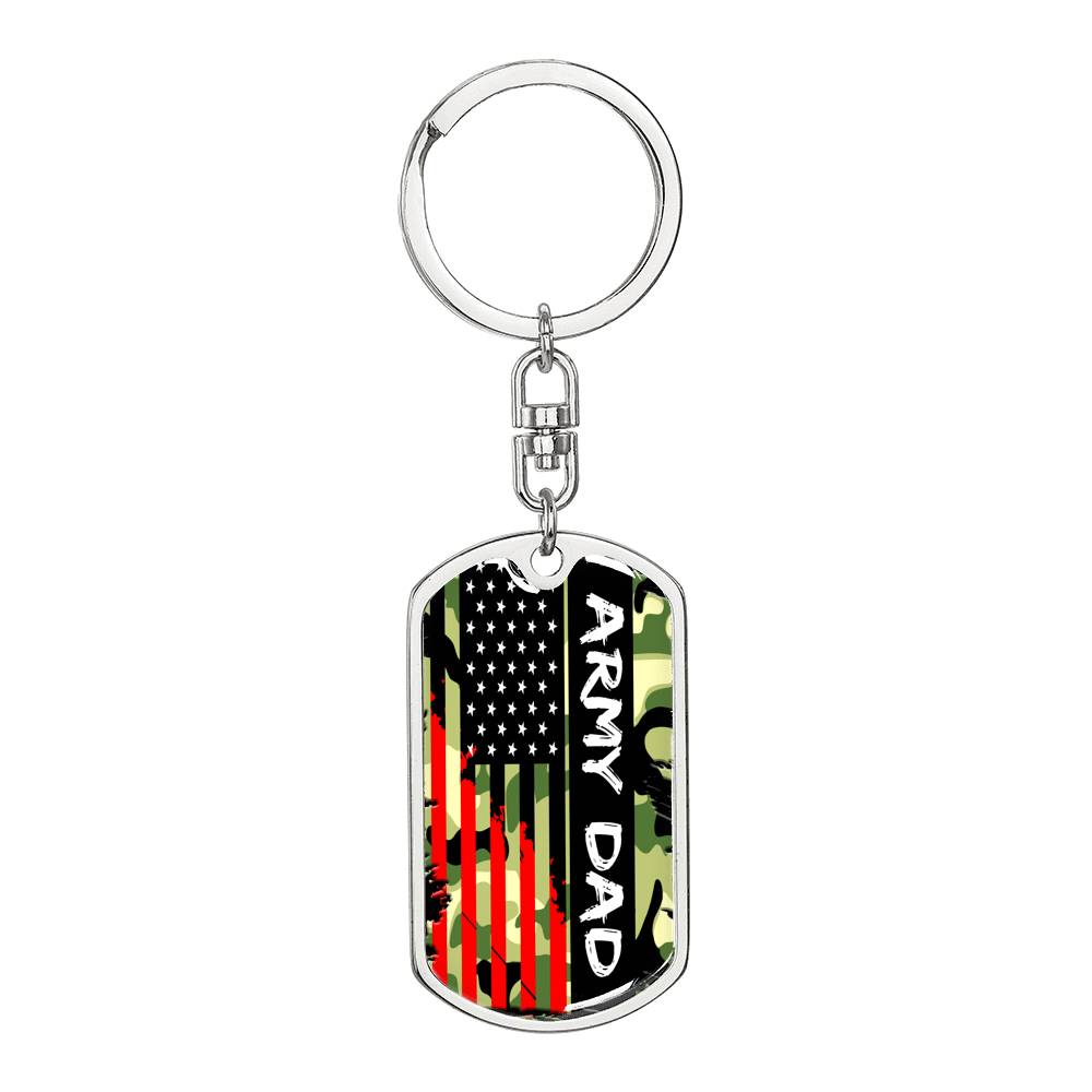 Personalized Dog Tag Army dad father's day gift, Army Dad Dogtag Keychain With Engraving , Gift For Army Dad, Army Father Gift Idea #0018
