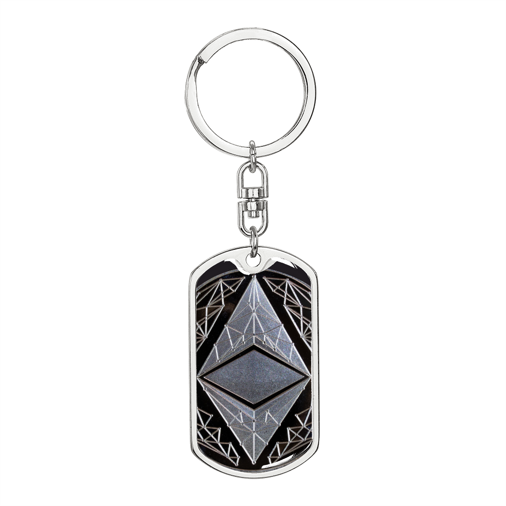 Ethereum (ETH) Keychain Crypto Coin | Ethereum Coin | Silver Ethereum Keyring, Ethereum Lover, Crypto Gift For Boyfriend, Crypto Lover #0927