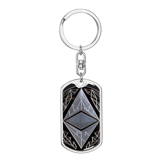 Ethereum (ETH) Keychain Crypto Coin | Ethereum Coin | Silver Ethereum Keyring, Ethereum Lover, Crypto Gift For Boyfriend, Crypto Lover #0927