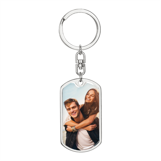 Personalized Photo Keychain For Husband, Custom Photo Keychain, Photo Keychain Engraved,Photograph Keychain,Picture Keychain Boyfriend #0936