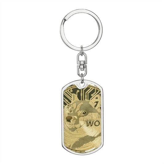Dogecoin (DOGE) Keychain Crypto Coin | Dogecoin Coin | Gold Dogecoin Keyring, Doge Lover, Crypto Gift For Boyfriend, Crypto Lover Gift #0929