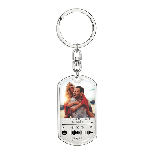 Personalized Spotify Keychain For Couple, Custom Song Keychain, Custom Album Keychain, Spotify Code Keychain Photo, Christmas Keychain #0944