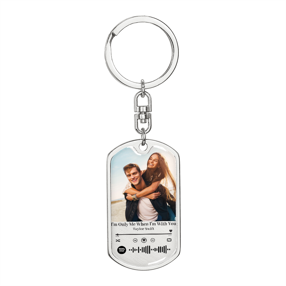 Spotify Keychain, Custom music player keychain Spotify Song Plaque Keychain Customized Song Keychain with code Custom Keychain #0943