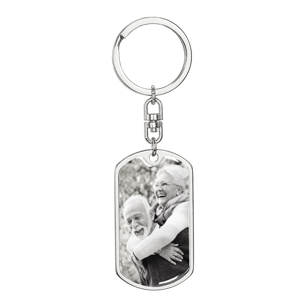 Personalized Photo Keychain For Grandma & Grandpa, Custom Photo Keychain, Photo Keychain Engraved,Photograph Keychain,Picture Keychain #0937