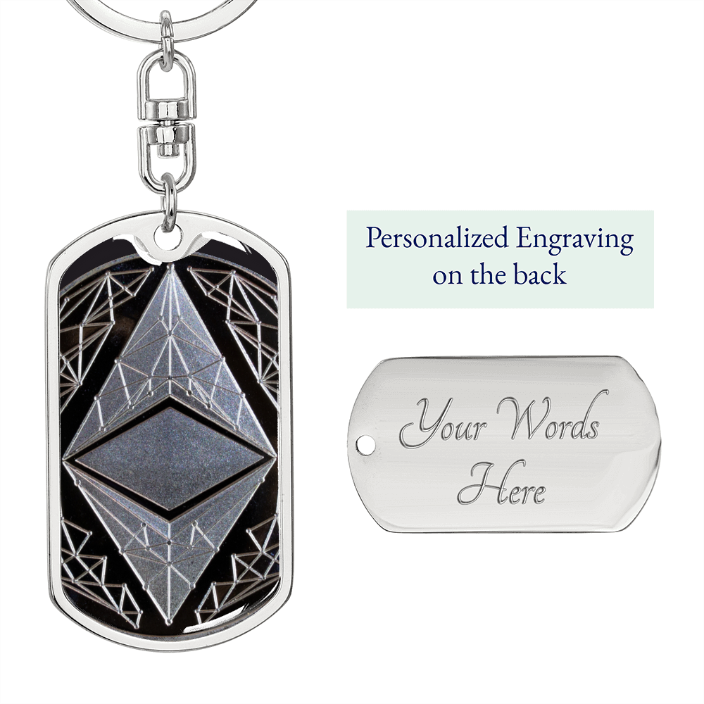 Ethereum (ETH) Keychain Crypto Coin | Ethereum Coin | Silver Ethereum Keyring, Ethereum Lover, Crypto Gift For Boyfriend, Crypto Lover #0927
