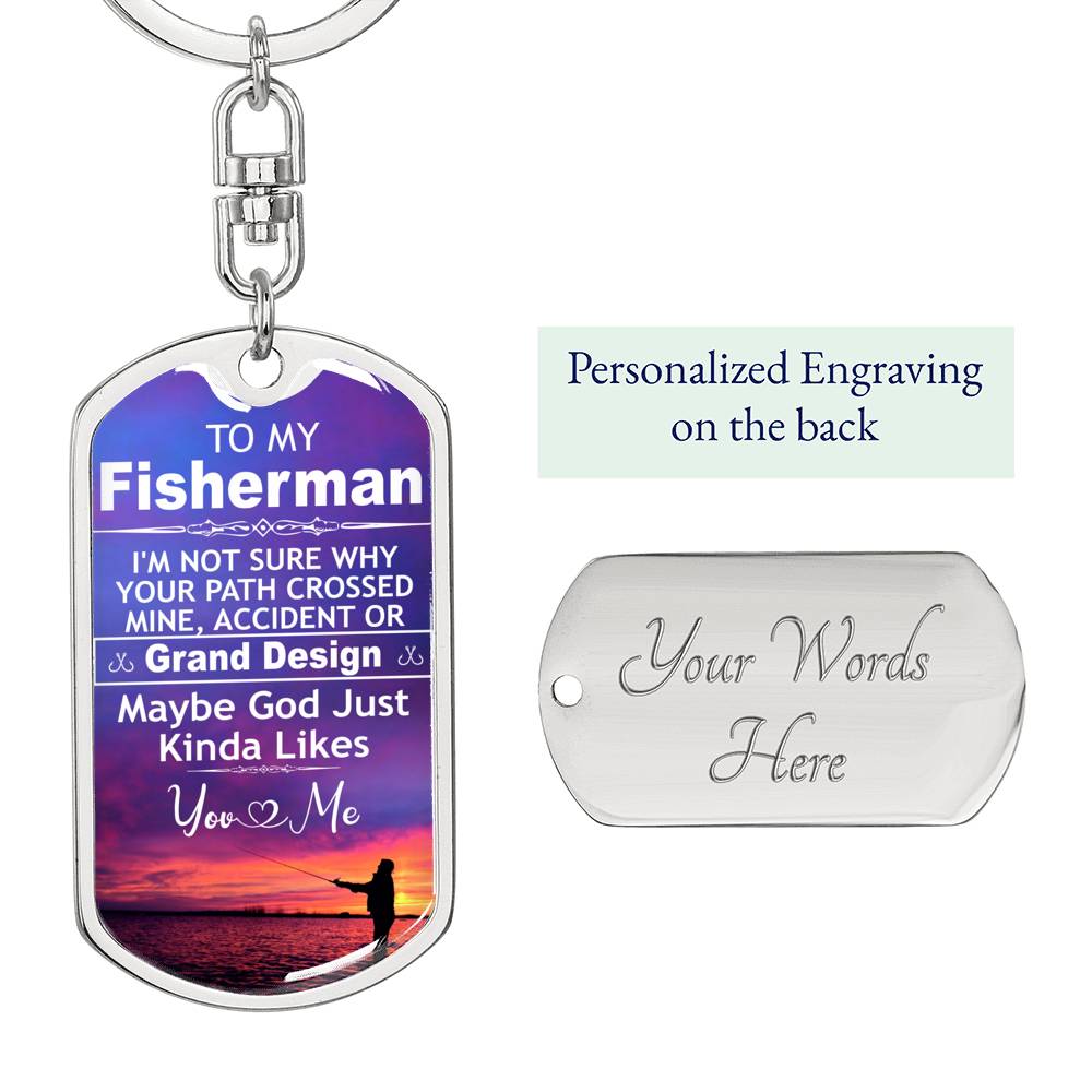 Fishing Gift For Boyfriend Keychain Husband Gift • Guy Gift Fisherman Keychain Fish Hook Charm • Anniversary Gift For Fishing Husband #0836