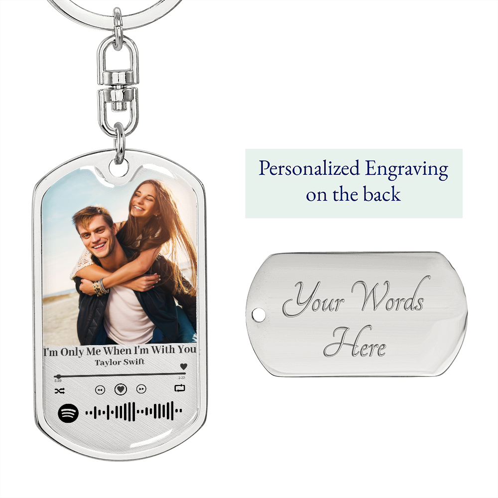 Spotify Keychain, Custom music player keychain Spotify Song Plaque Keychain Customized Song Keychain with code Custom Keychain #0943