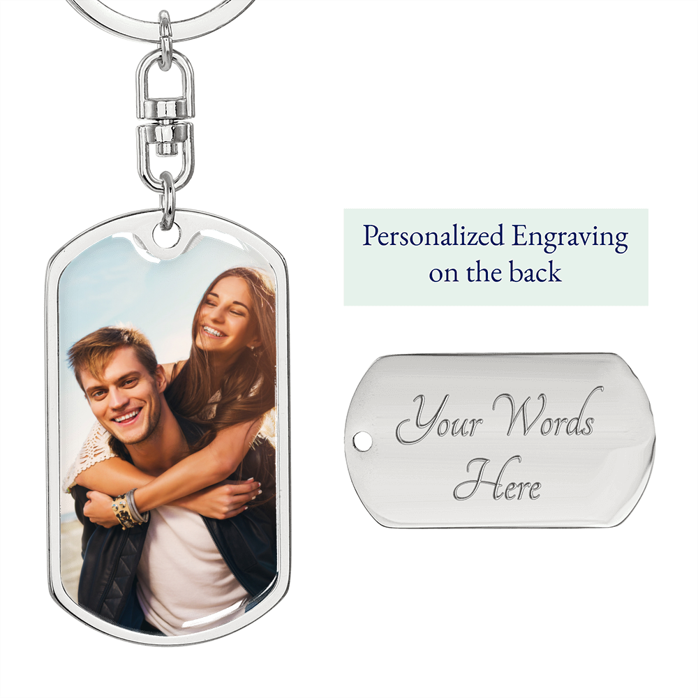 Personalized Photo Keychain For Husband, Custom Photo Keychain, Photo Keychain Engraved,Photograph Keychain,Picture Keychain Boyfriend #0936