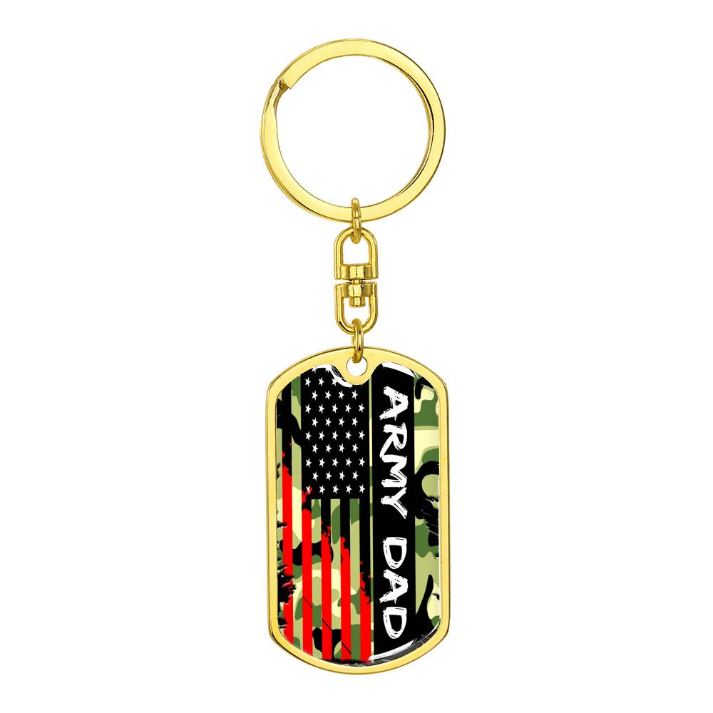 Personalized Dog Tag Army dad father's day gift, Army Dad Dogtag Keychain With Engraving , Gift For Army Dad, Army Father Gift Idea #0018
