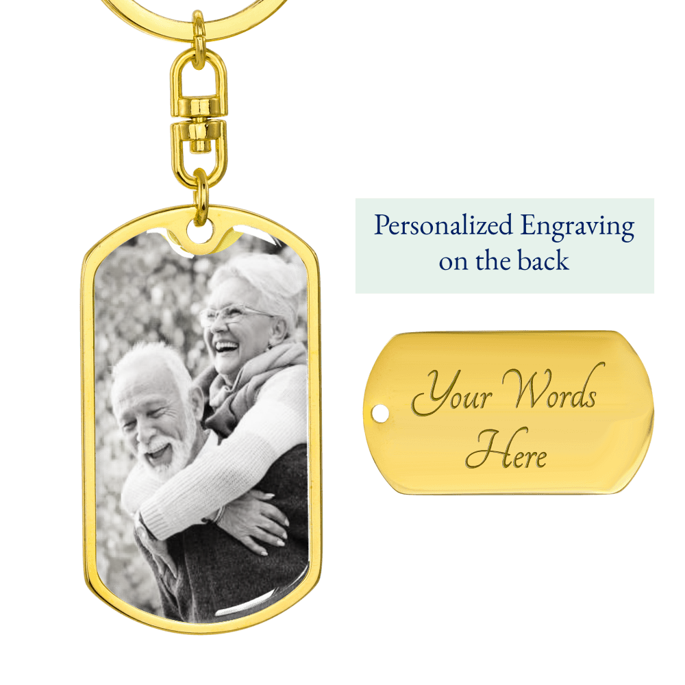 Personalized Photo Keychain For Grandma & Grandpa, Custom Photo Keychain, Photo Keychain Engraved,Photograph Keychain,Picture Keychain #0937