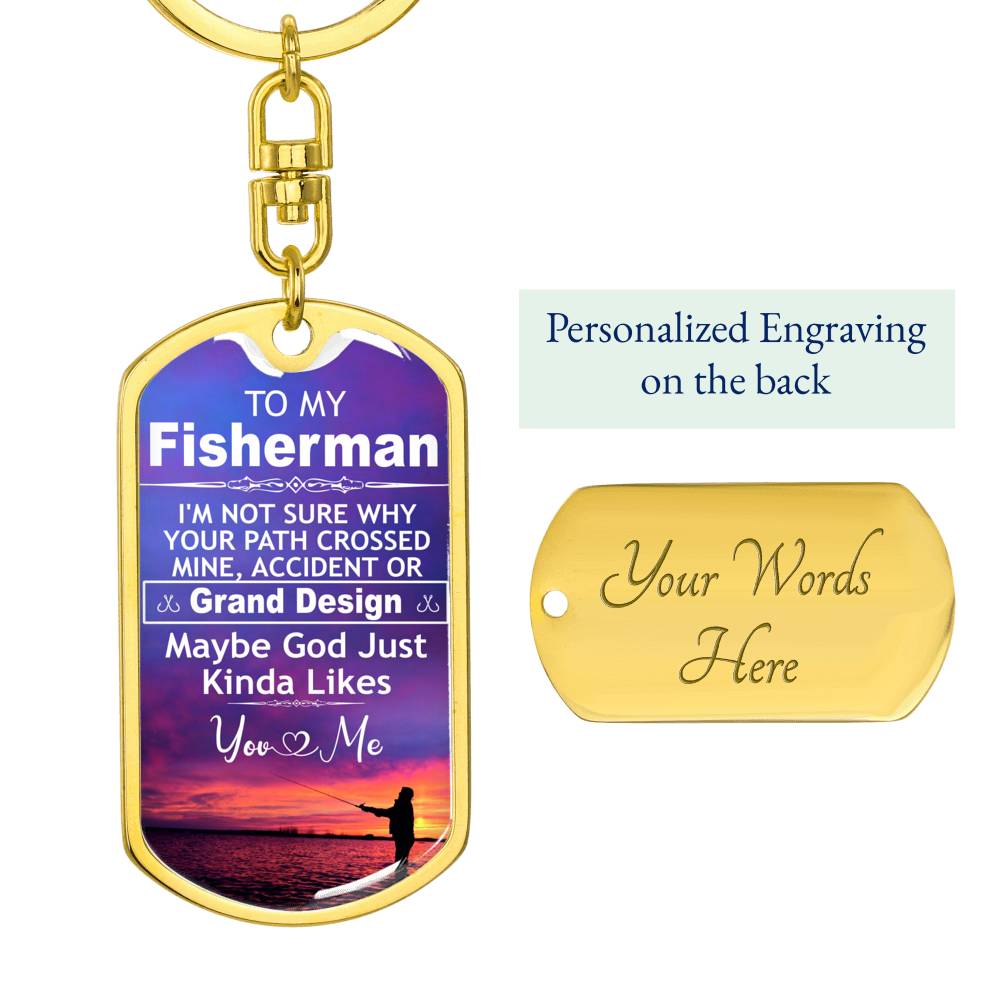 Fishing Gift For Boyfriend Keychain Husband Gift • Guy Gift Fisherman Keychain Fish Hook Charm • Anniversary Gift For Fishing Husband #0836