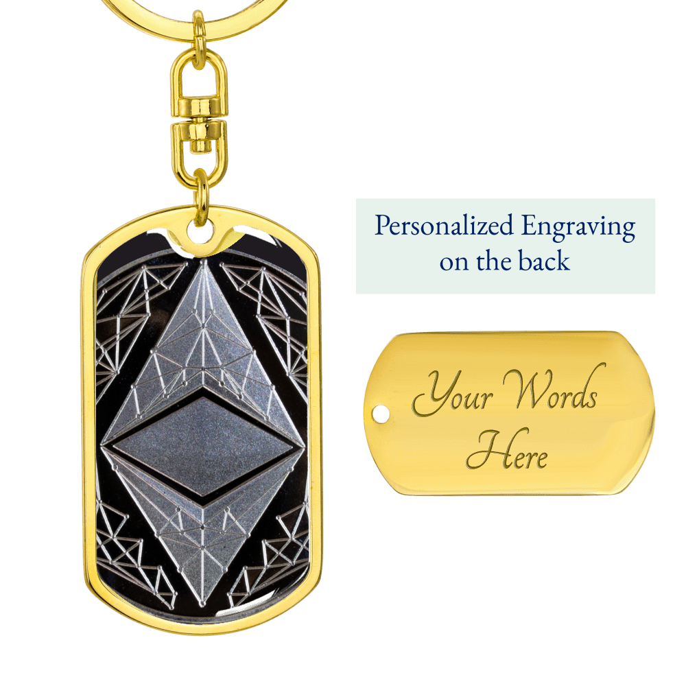 Ethereum (ETH) Keychain Crypto Coin | Ethereum Coin | Silver Ethereum Keyring, Ethereum Lover, Crypto Gift For Boyfriend, Crypto Lover #0927