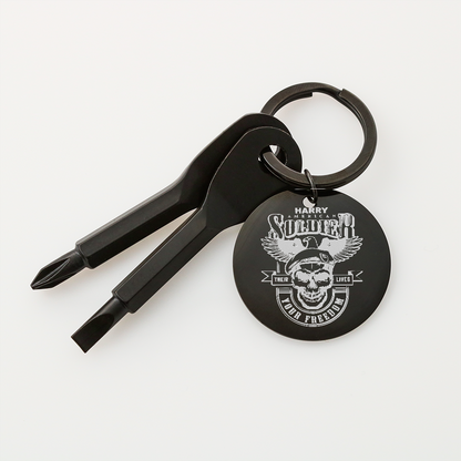Personalized  Gift for Army Dad - Custom Engraved Screwdriver Keychain - Gift for Army Husband - Father's Day Gift, Soldier Gift For Armyman