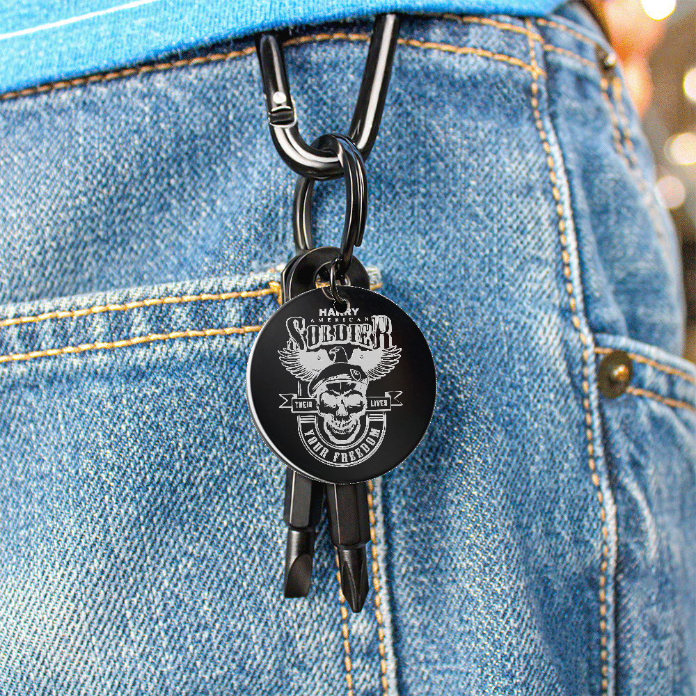 Personalized  Gift for Army Dad - Custom Engraved Screwdriver Keychain - Gift for Army Husband - Father's Day Gift, Soldier Gift For Armyman
